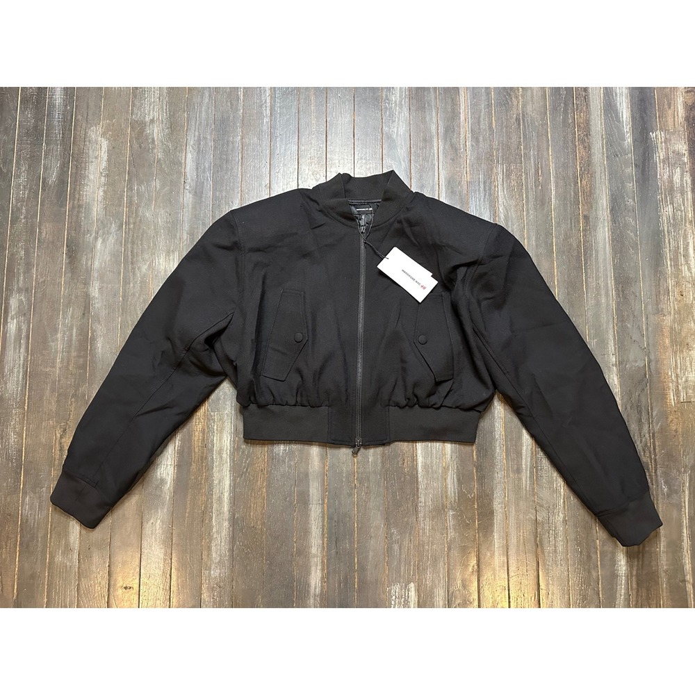 Wardrobe.NYC x H&M Wool Cropped Bomber Jacket Black